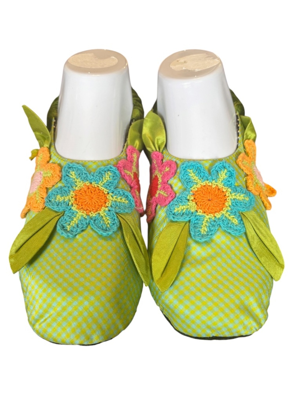 Goody Goody Bon Bon Floral Embroidered Slipper Booties Child XL Women 7